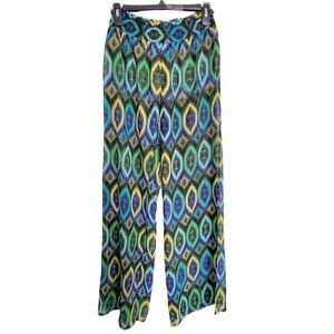 Laundry by Shelli Segal Semi Sheer Elastic High Waist PullOn Wide Leg Boho Pants